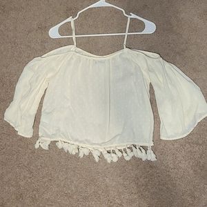American Eagle Off-the-shoulder dotted blouse